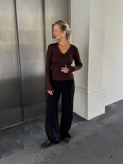 Natalie bluse mørkebrun