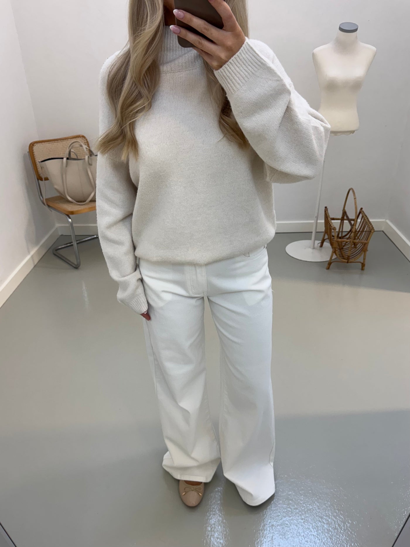 Michelle striktrøje beige