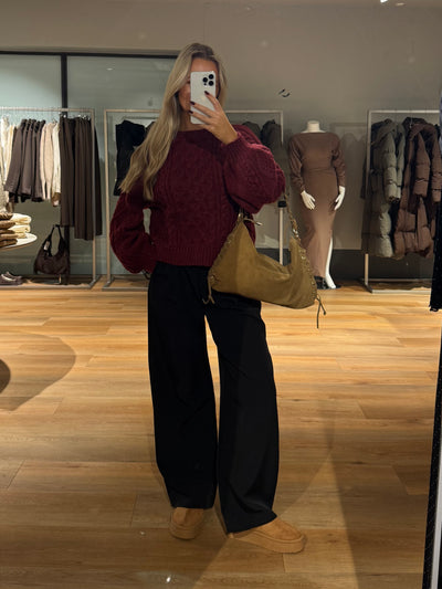 Helena striktrøje bordeaux