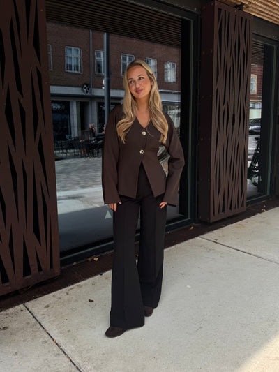 Mia blazer mørkebrun