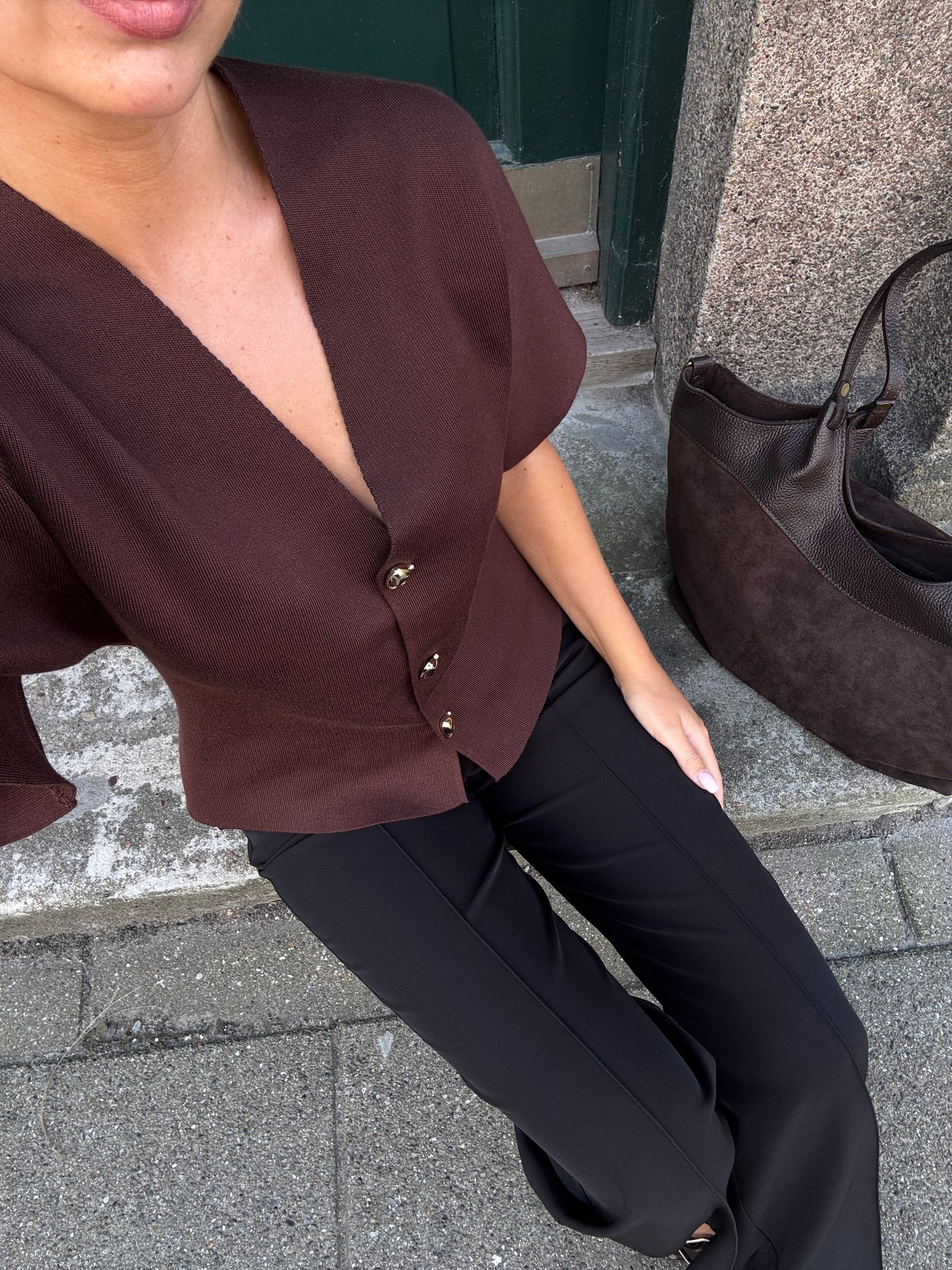 Hannah bluse mørkebrun