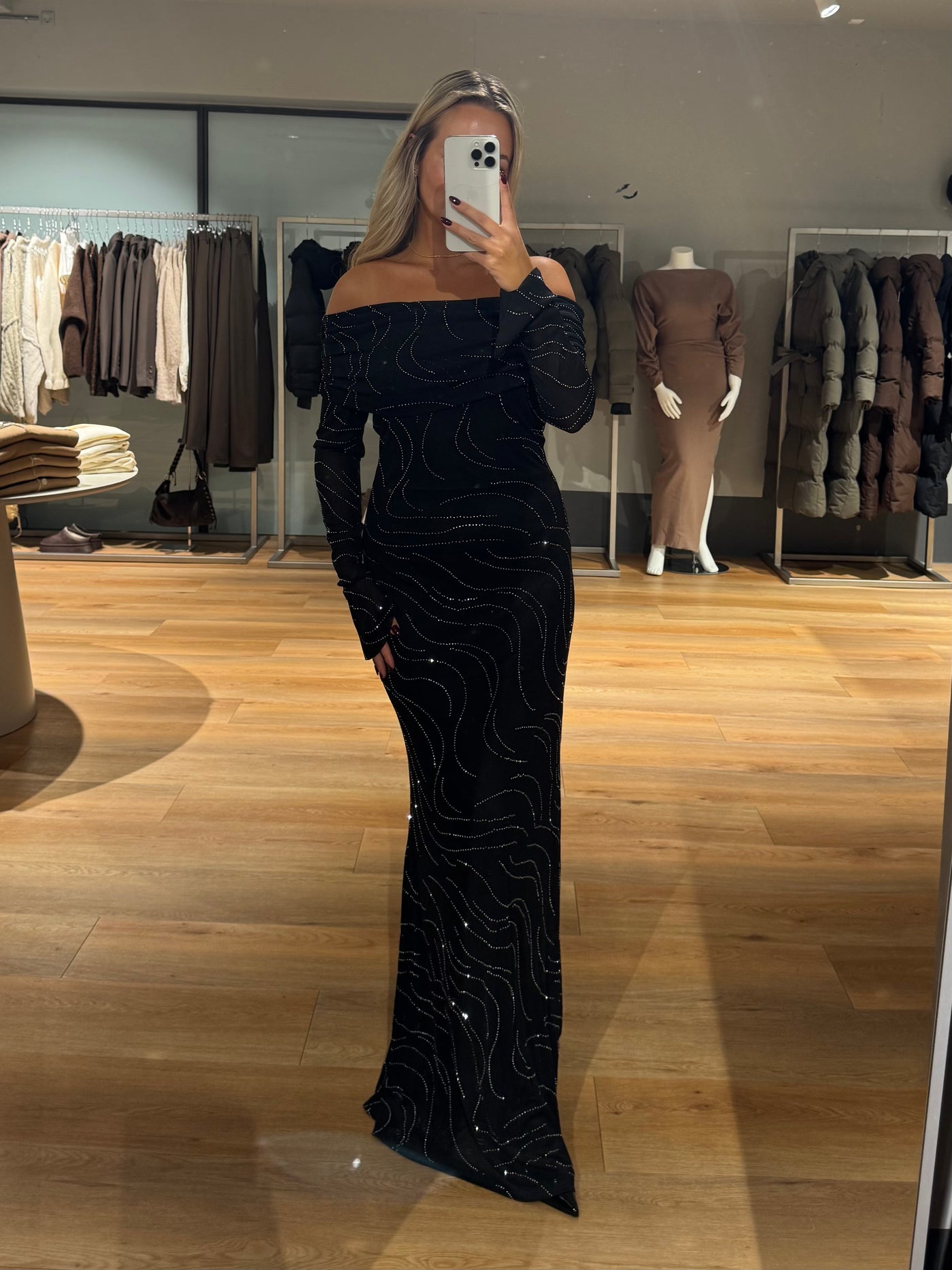 Nicole glitter kjole sort FORUDBESTILLING