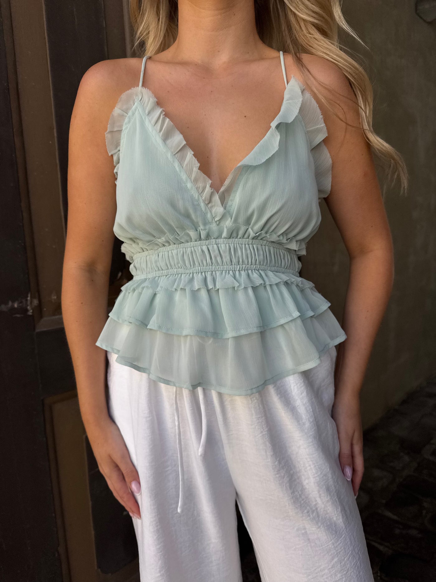 Bella top pastelgrøn