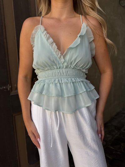Bella top pastelgrøn