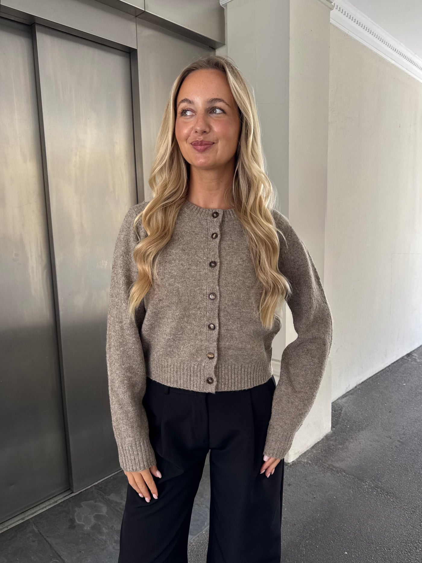 Sage cardigan brun