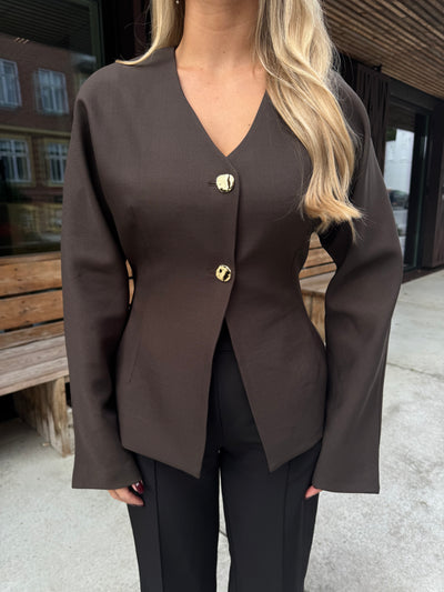 Mia blazer mørkebrun