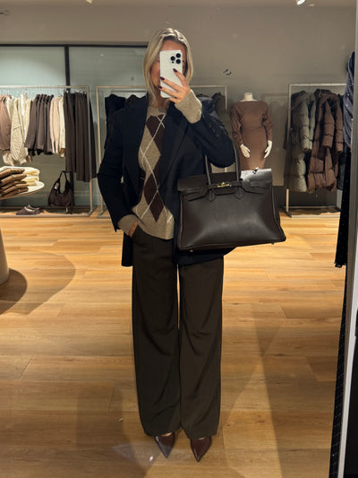 Amalie striktrøje brun