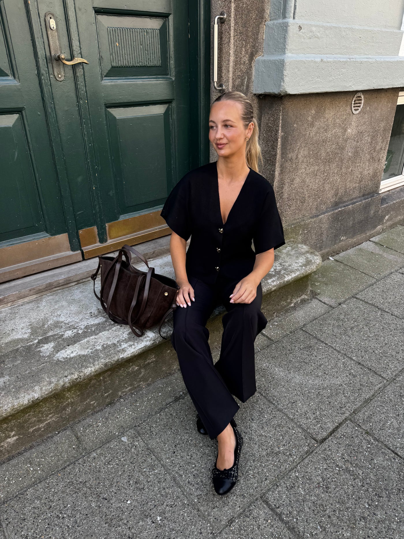 Danielle ruskindstaske mørkebrun
