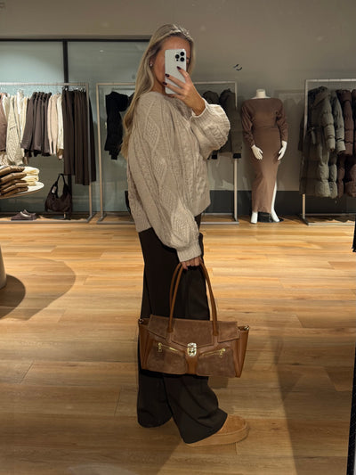 Helena striktrøje creme