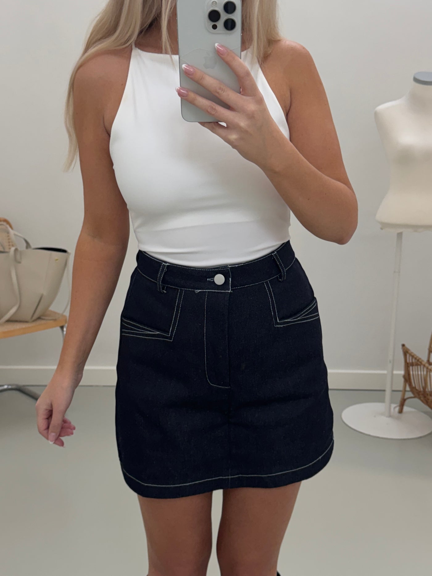 Thea denim skort