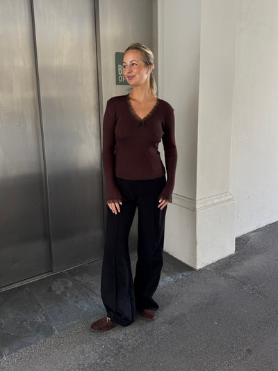 Natalie bluse mørkebrun