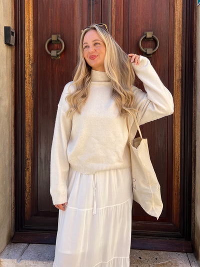 Michelle striktrøje beige