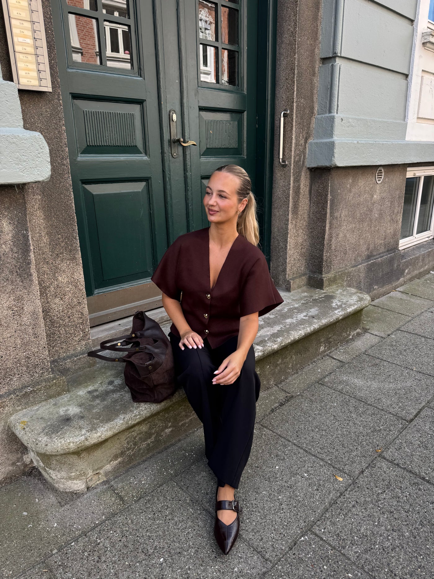 Hannah bluse mørkebrun
