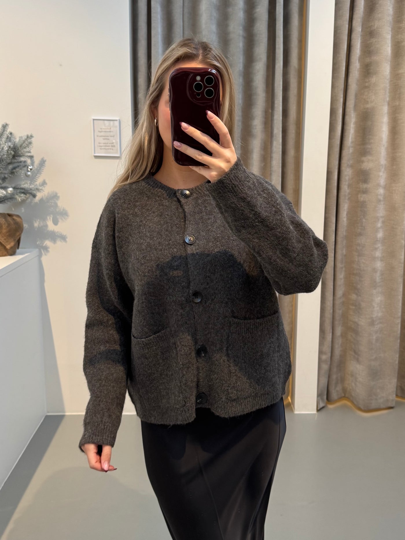 Sille cardigan mørkebrun