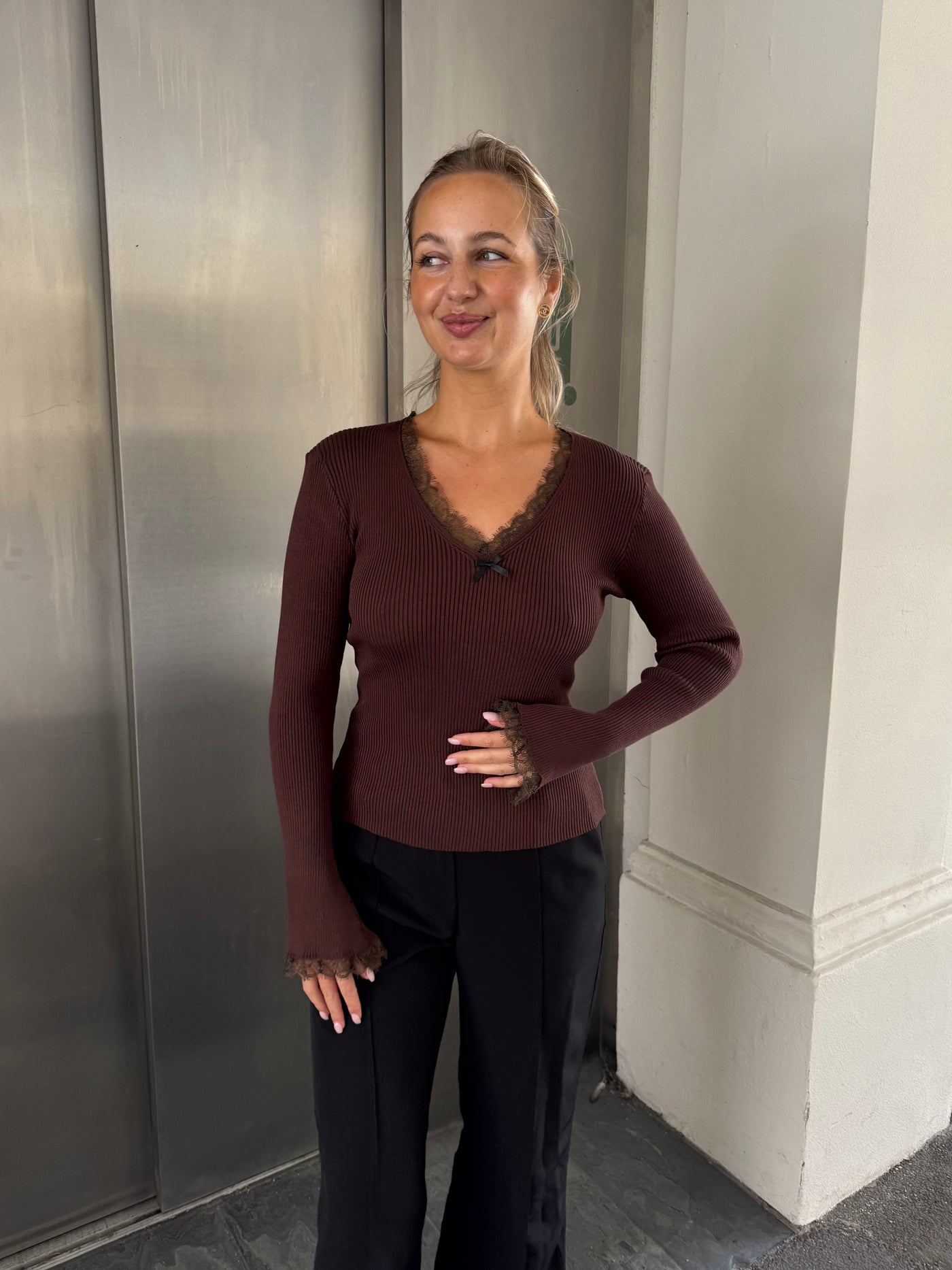Natalie bluse mørkebrun