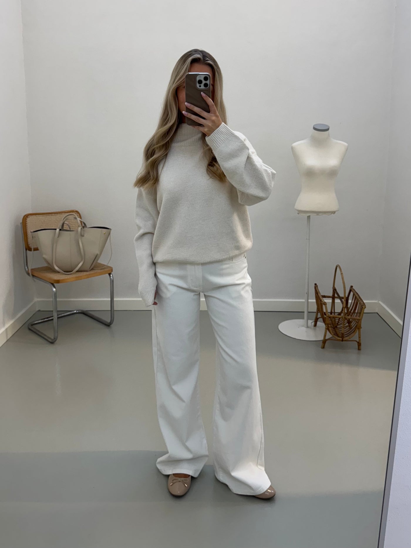 Michelle striktrøje beige