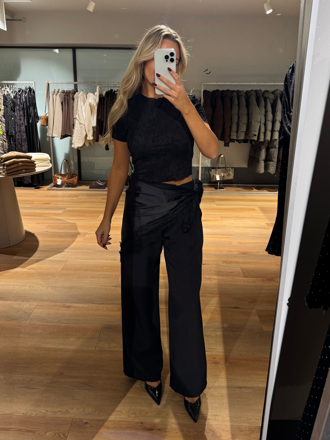 Lina tørklæde sort