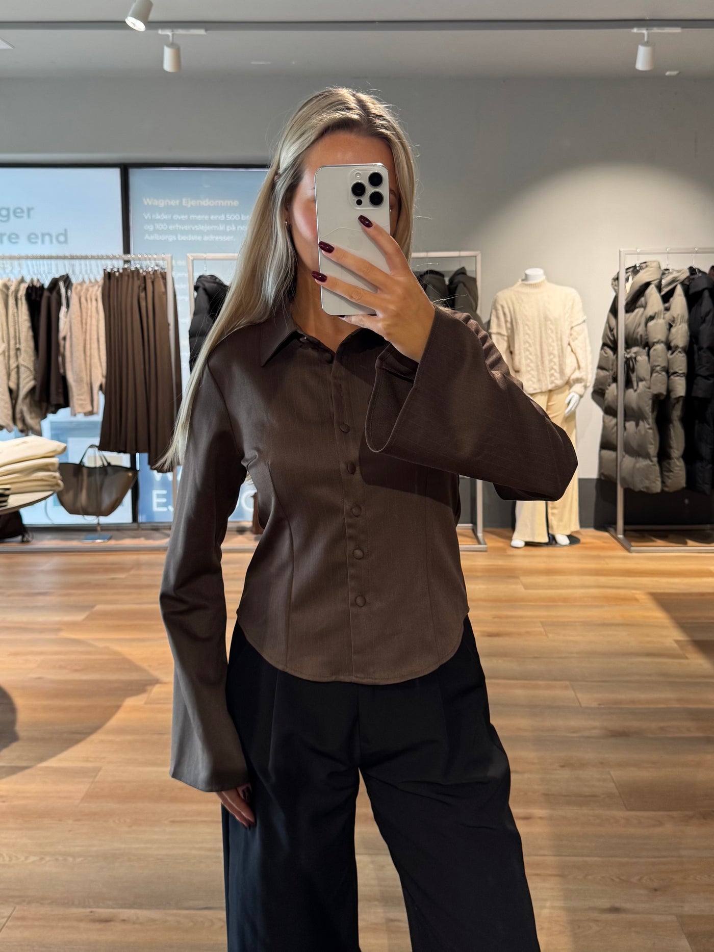 Celine skjorte mørkebrun
