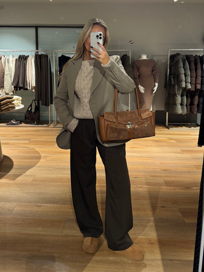 Helena striktrøje creme