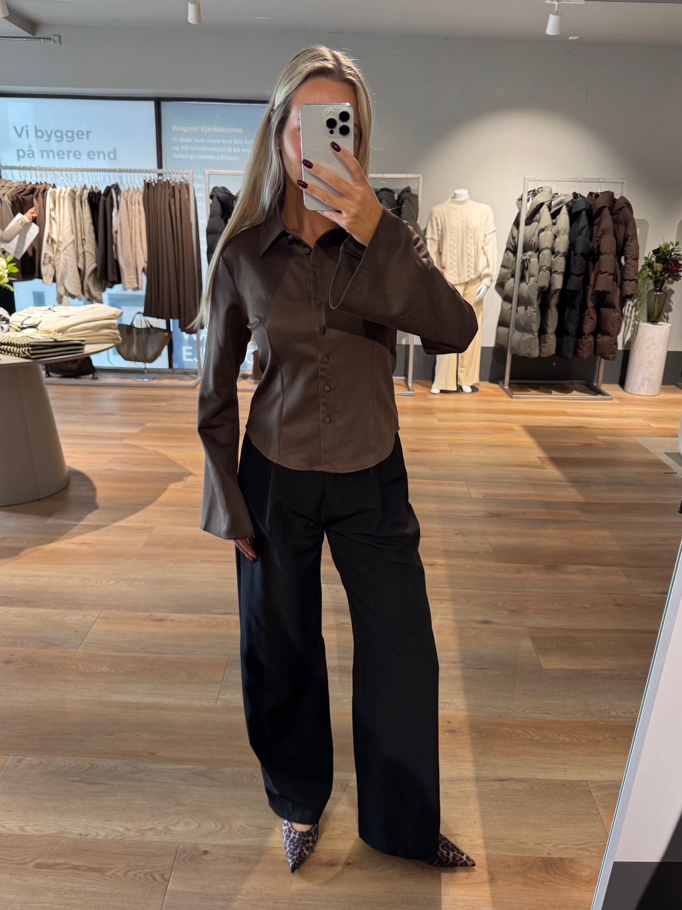 Celine skjorte mørkebrun