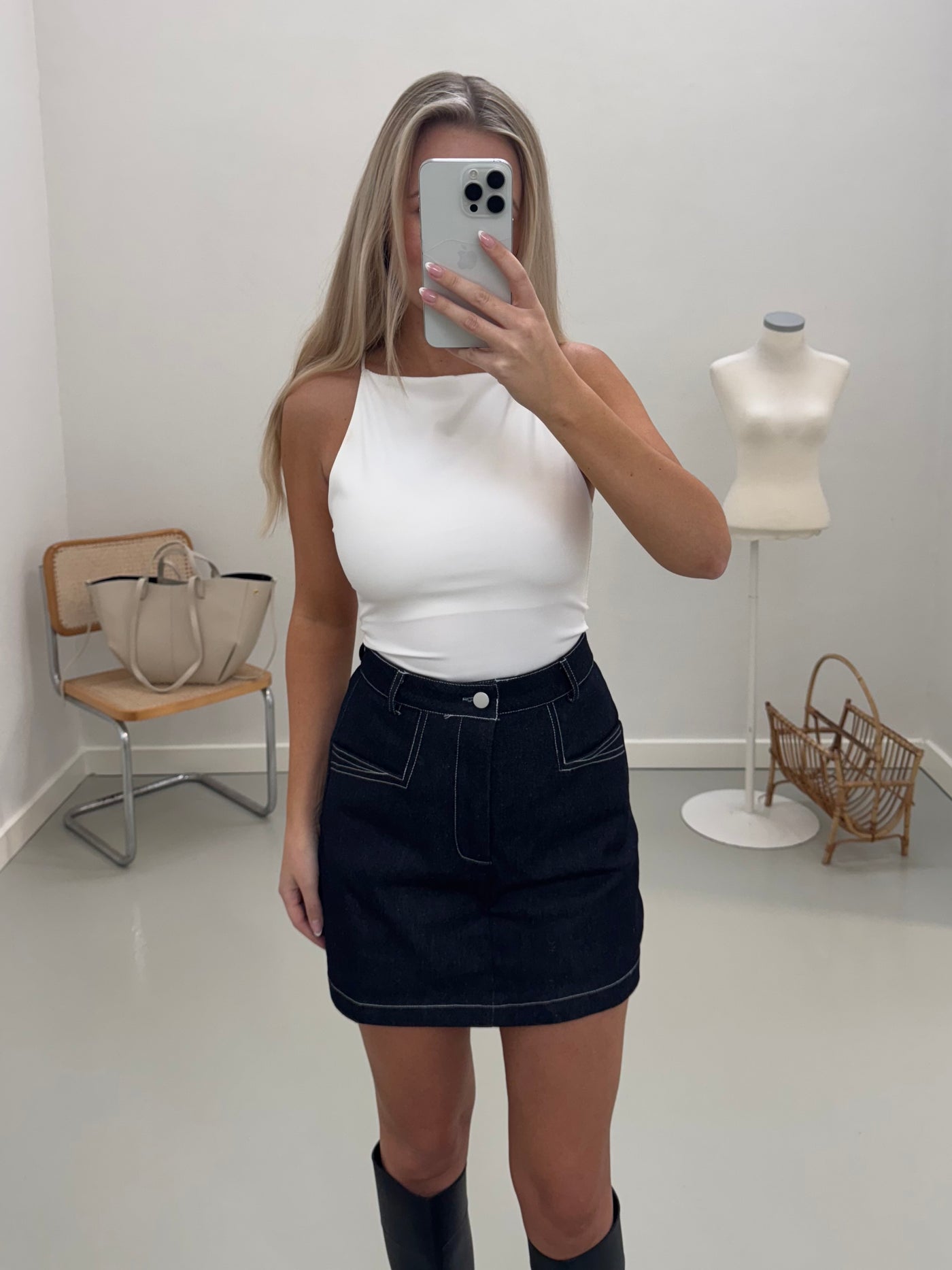 Thea denim skort