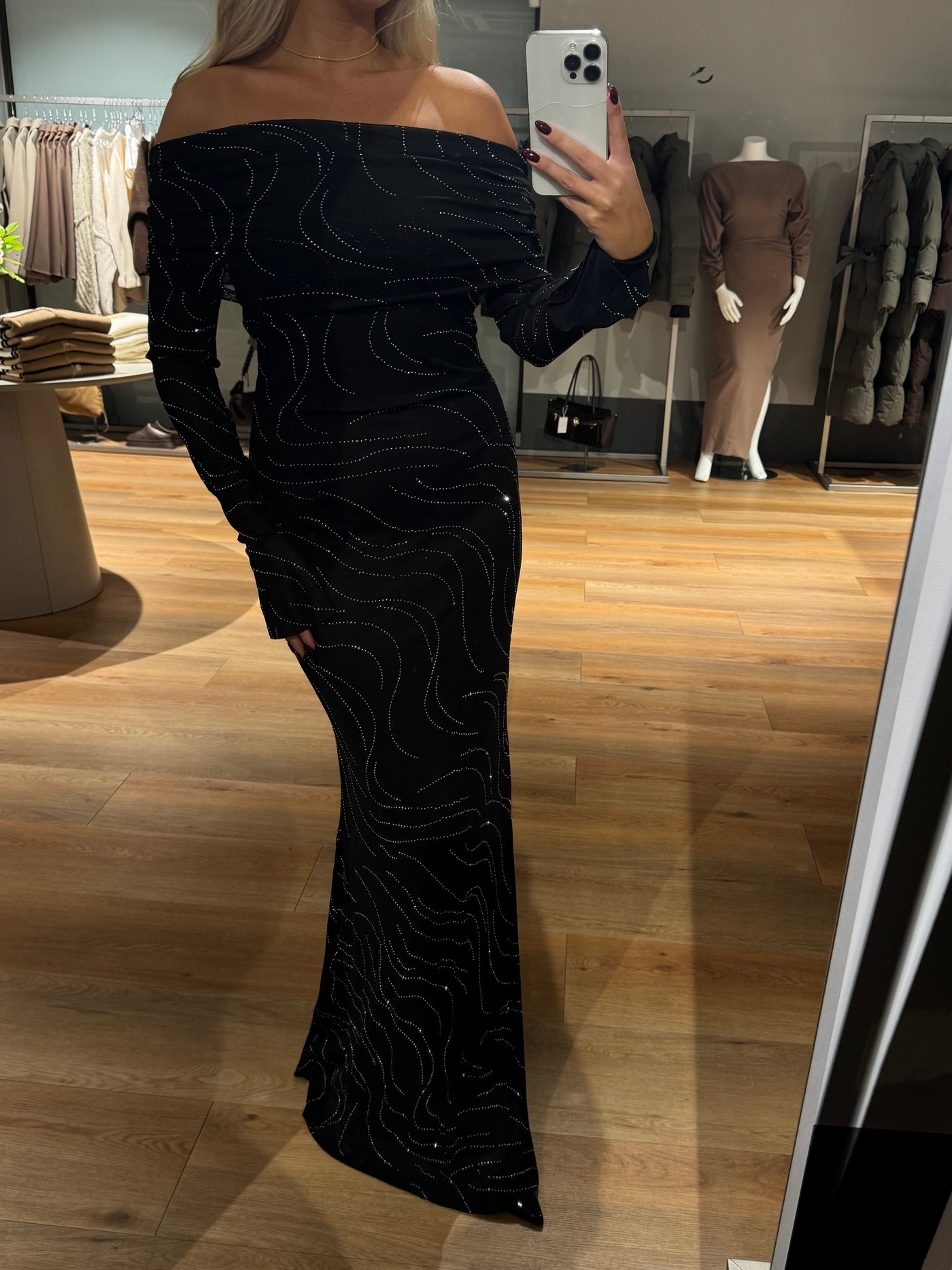 Nicole glitter kjole sort FORUDBESTILLING