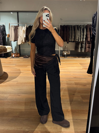 Lina tørklæde mørkebrun