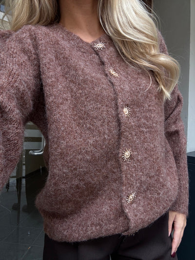 Hannah striktrøje brun