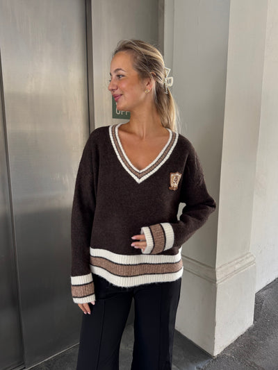 Chloe strik mørkebrun
