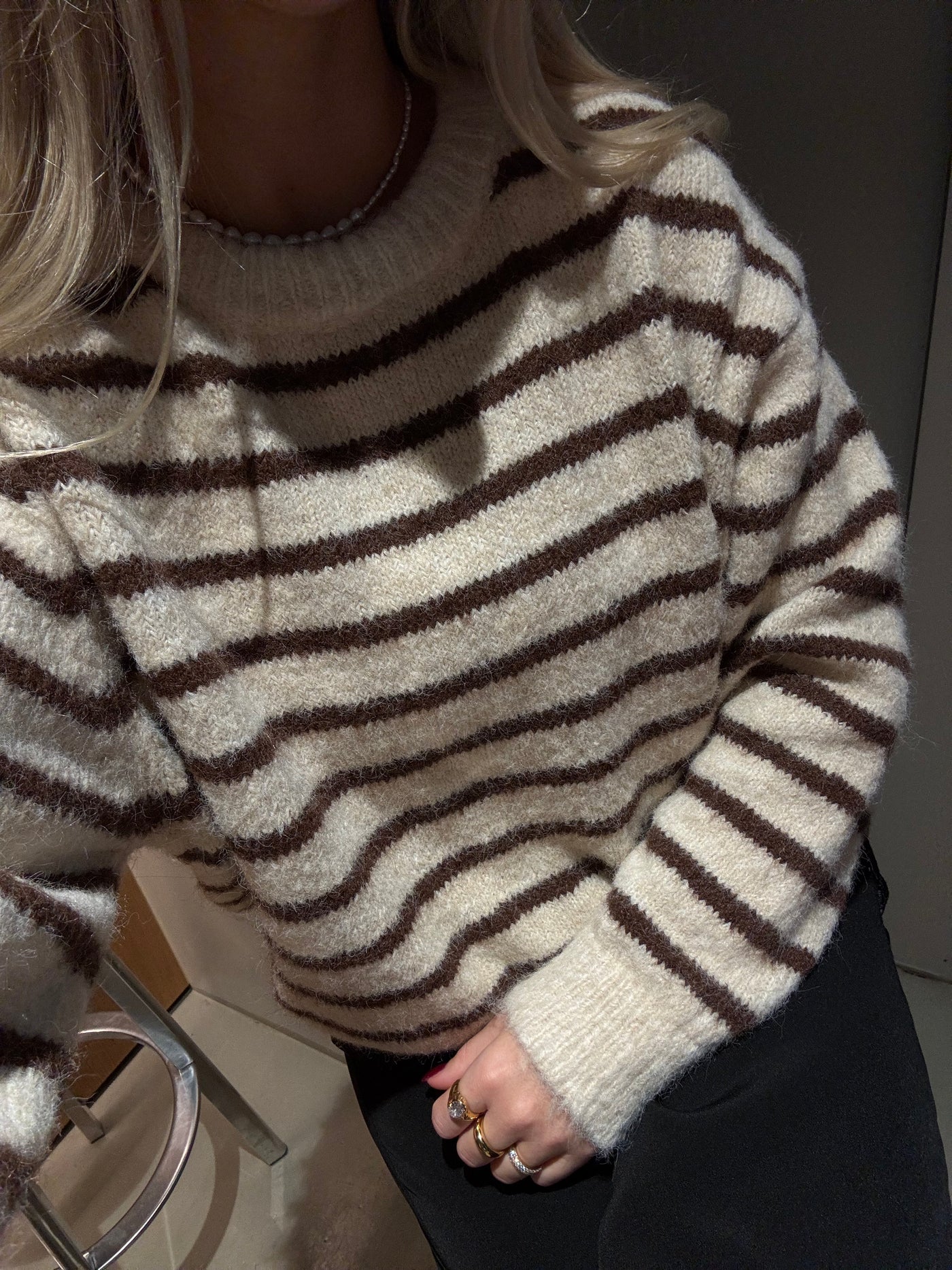 Selina striktrøje stribet