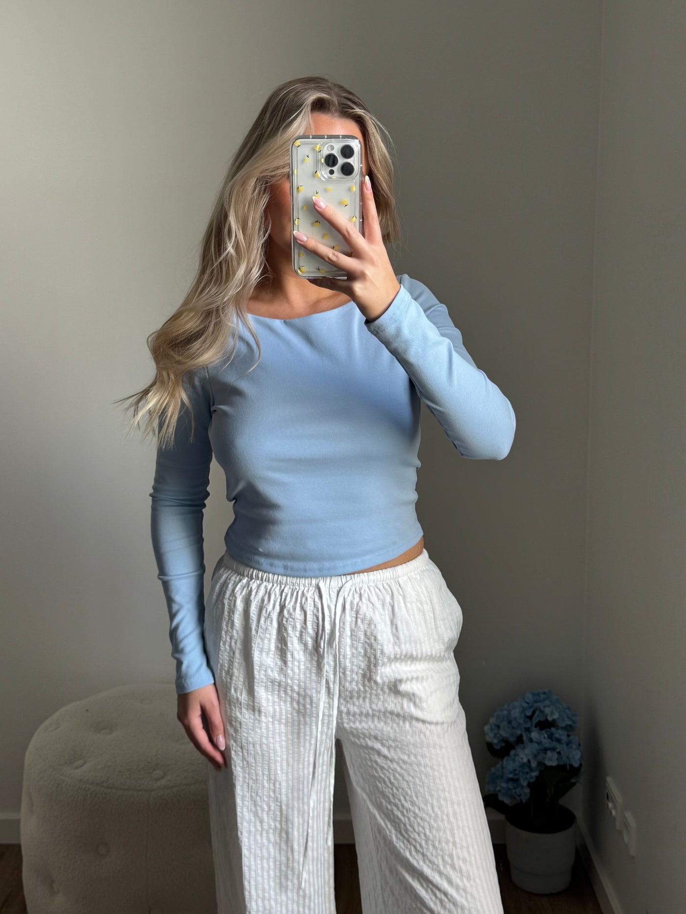 Liv bluse pastelblå