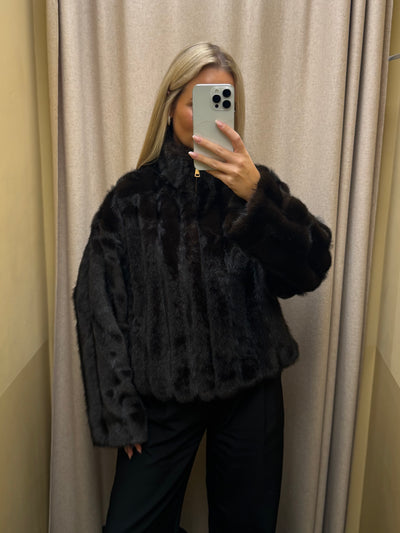 Vilma faux fur jakke mørkebrun