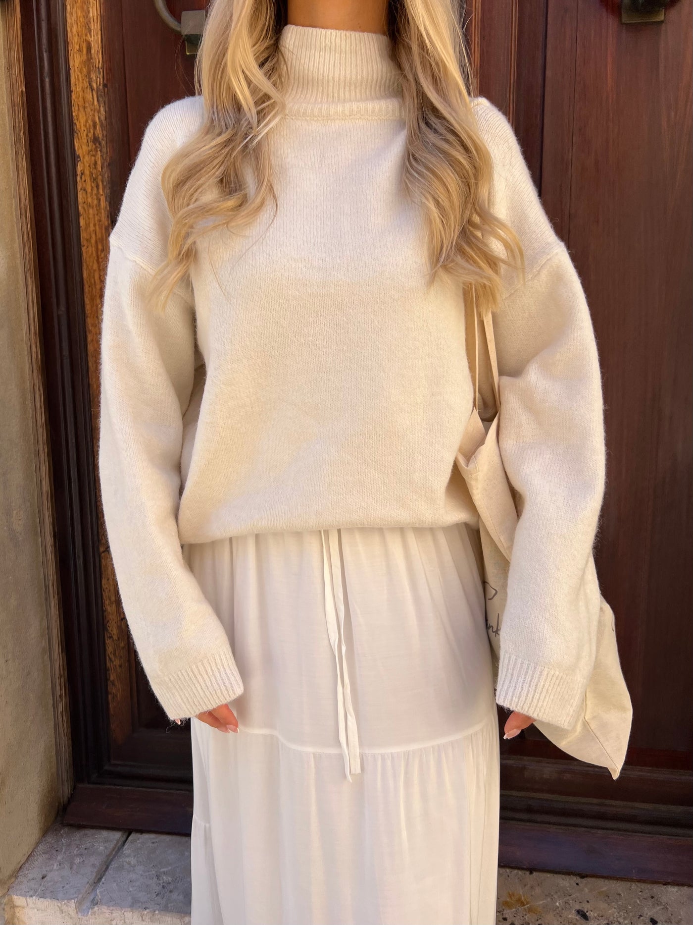 Michelle striktrøje beige