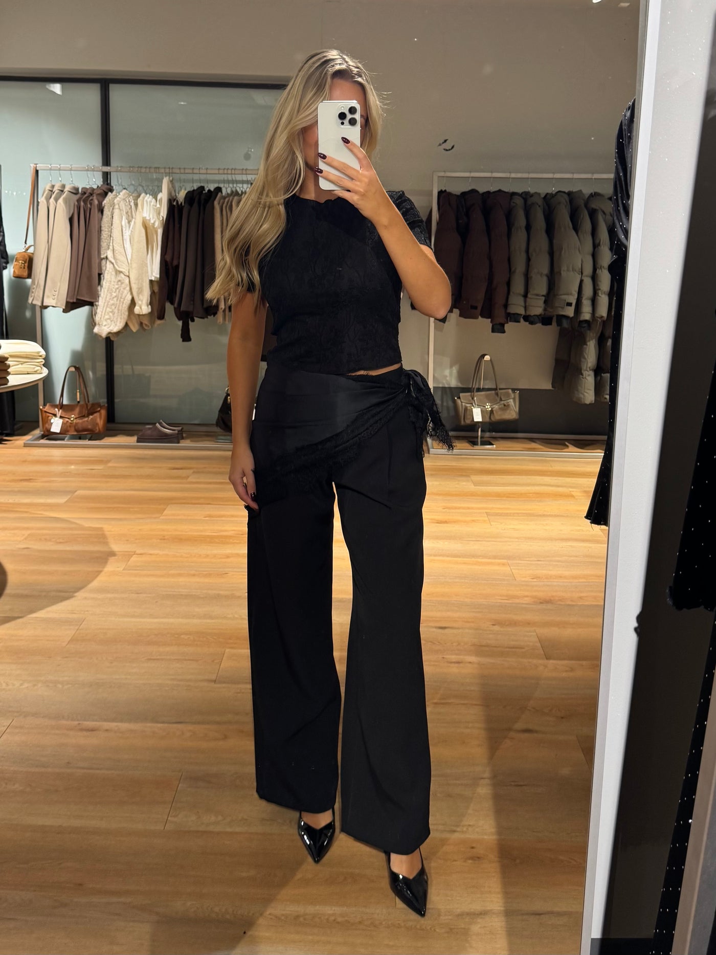 Lina tørklæde sort