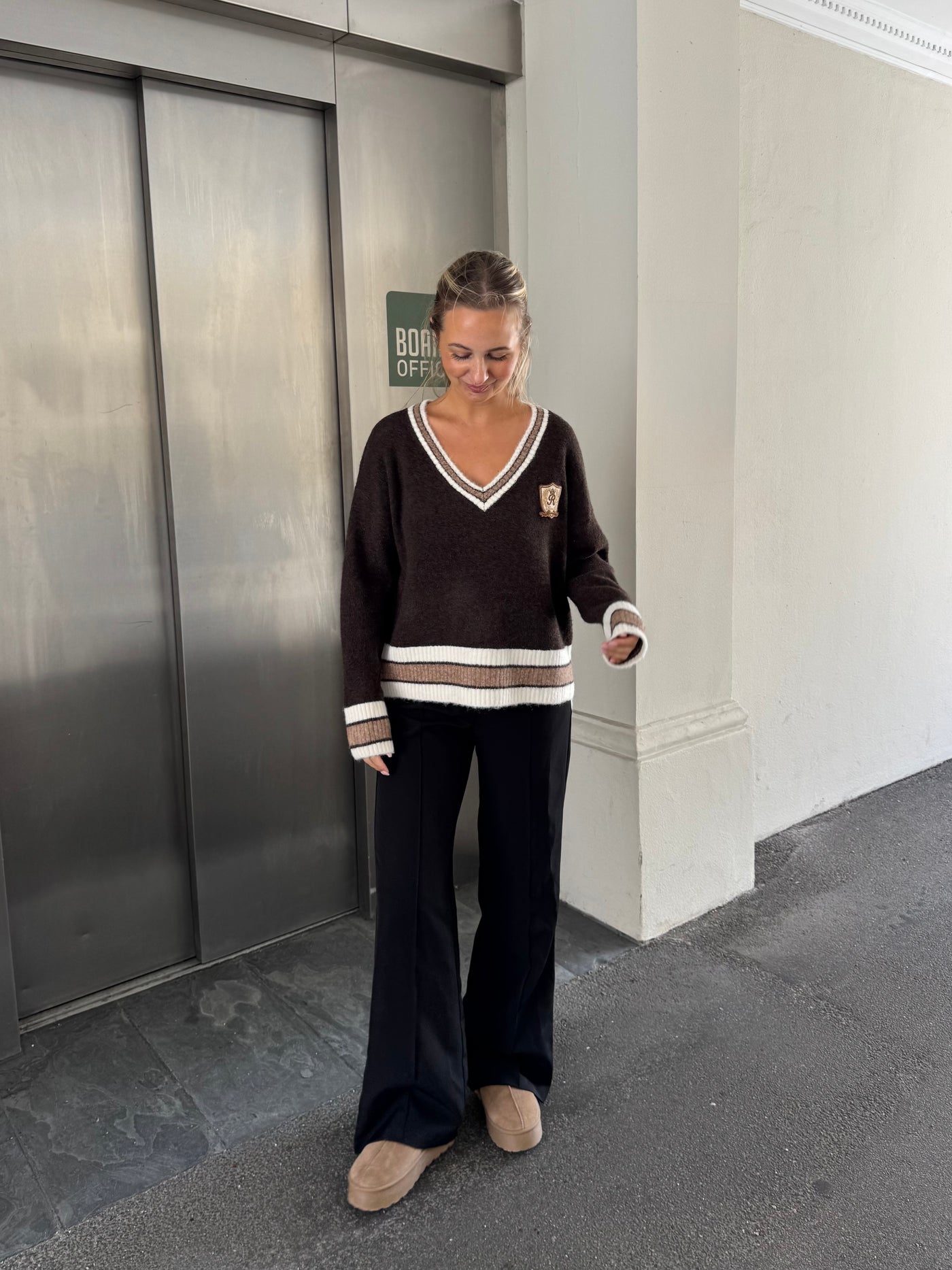 Chloe strik mørkebrun