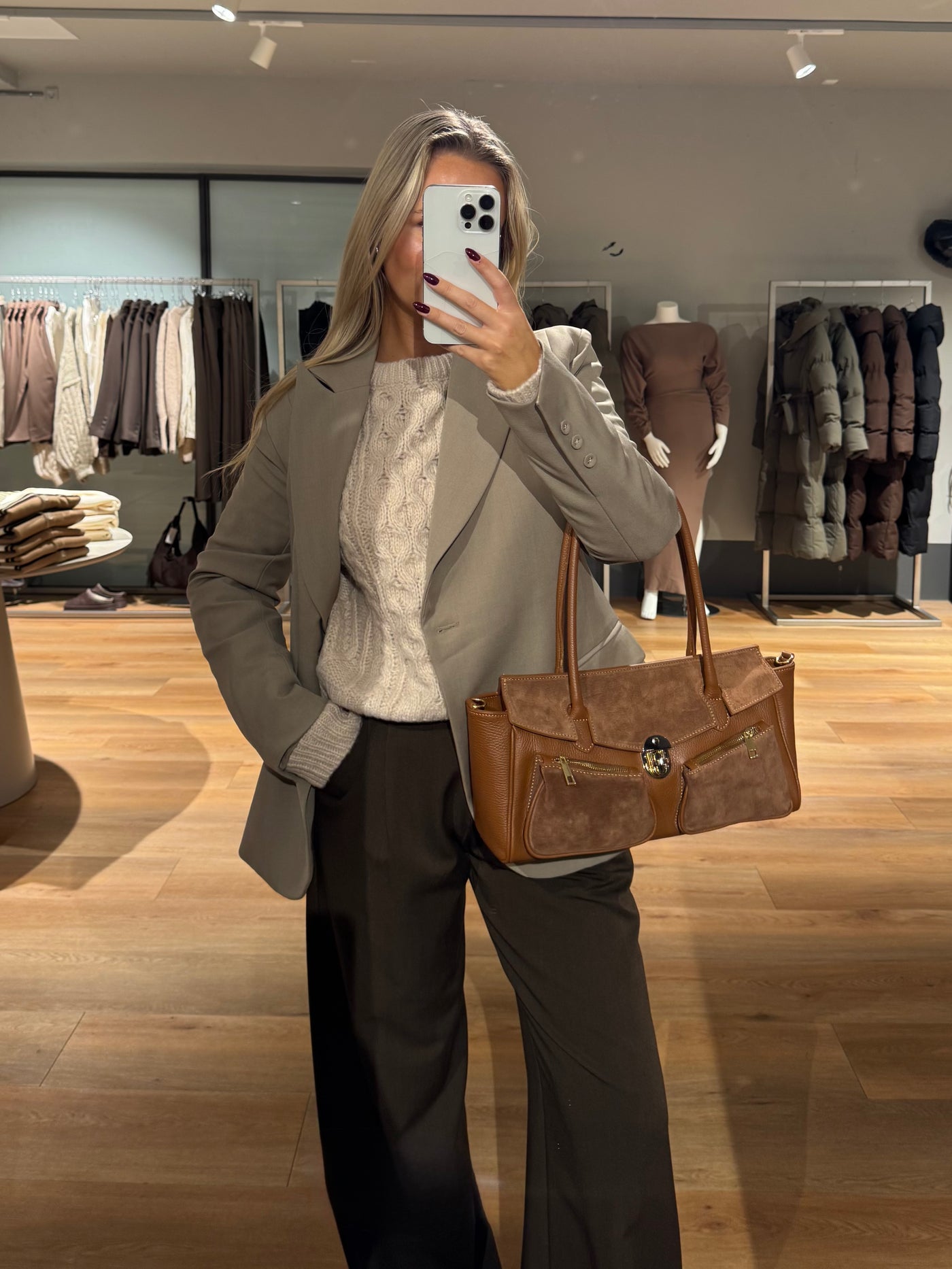 Helena striktrøje creme