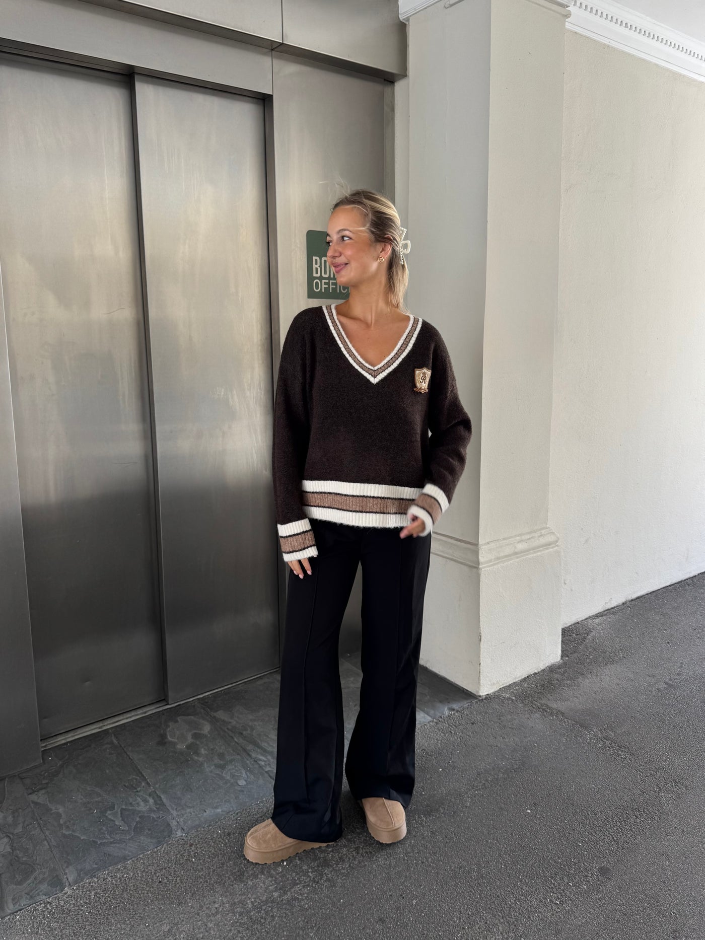 Chloe strik mørkebrun