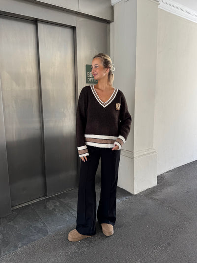 Chloe strik mørkebrun
