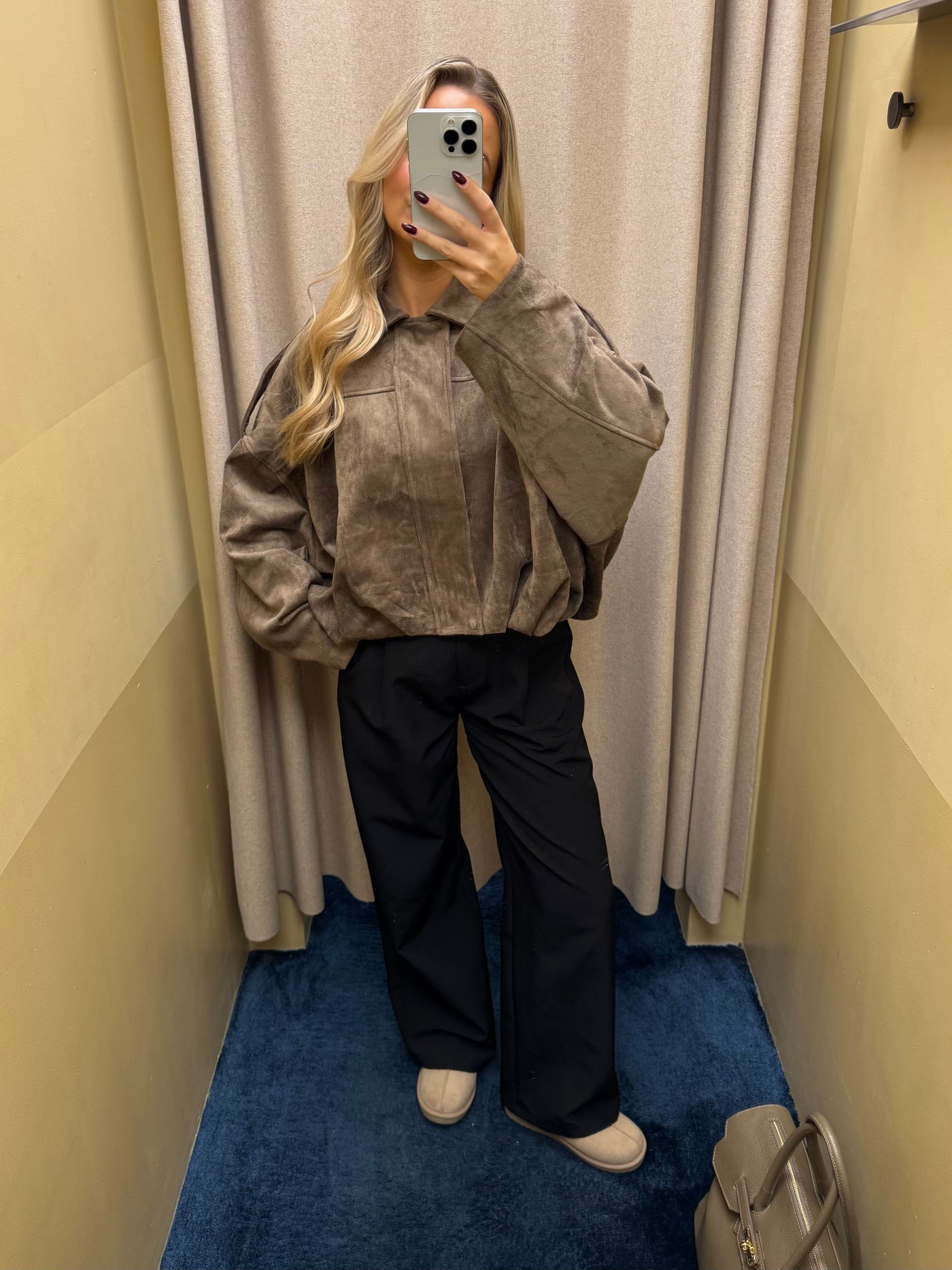 Anna bomberjakke lysebrun