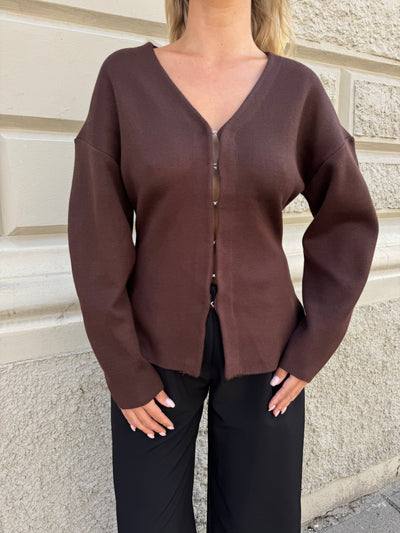 Mikela bluse mørkebrun