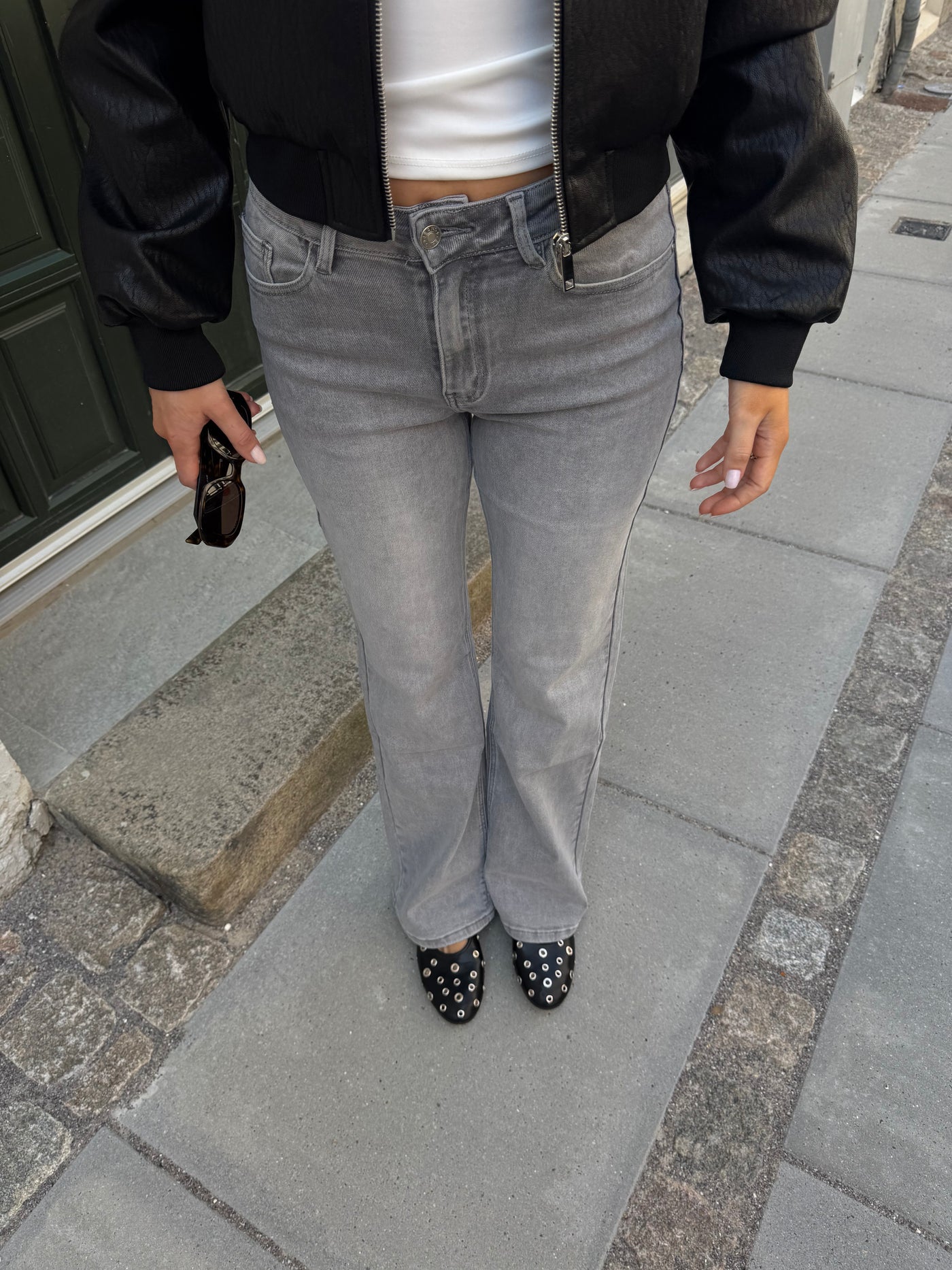Kaia jeans flare mørkegrå