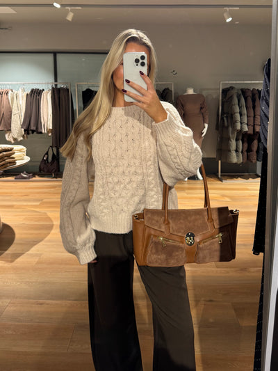 Helena striktrøje creme