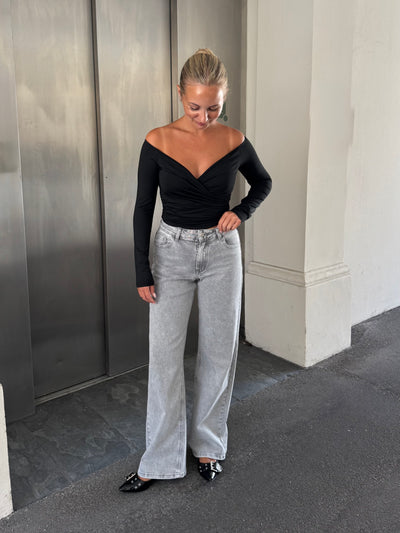 Freya jeans straight Lysegrå