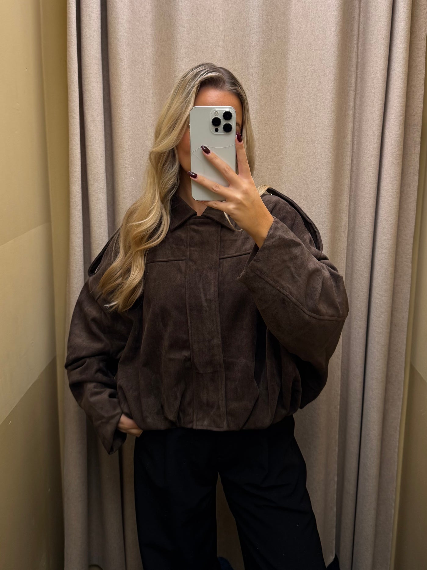 Anna bomberjakke mørkebrun