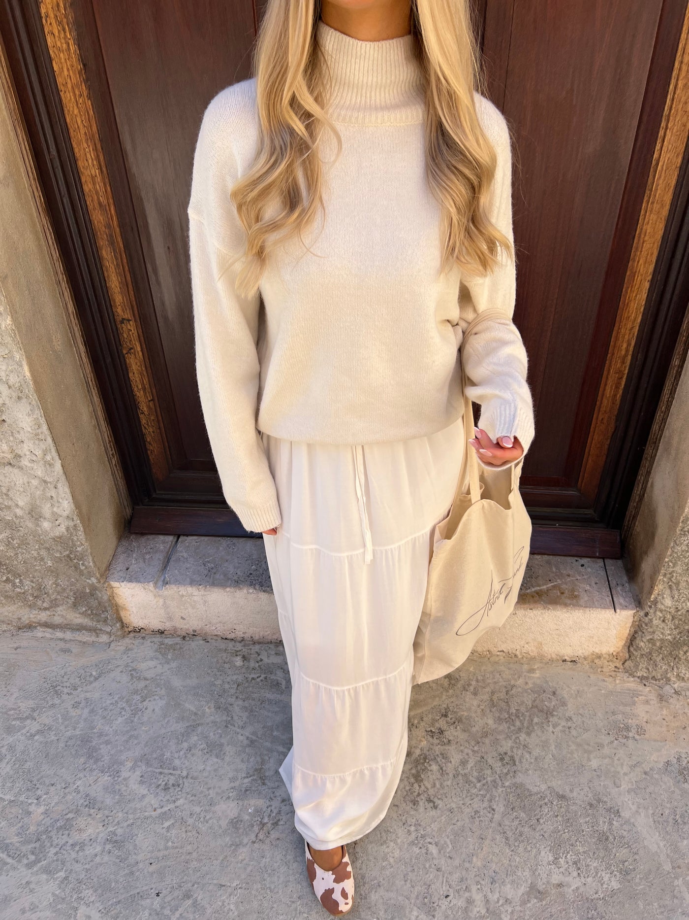 Michelle striktrøje beige