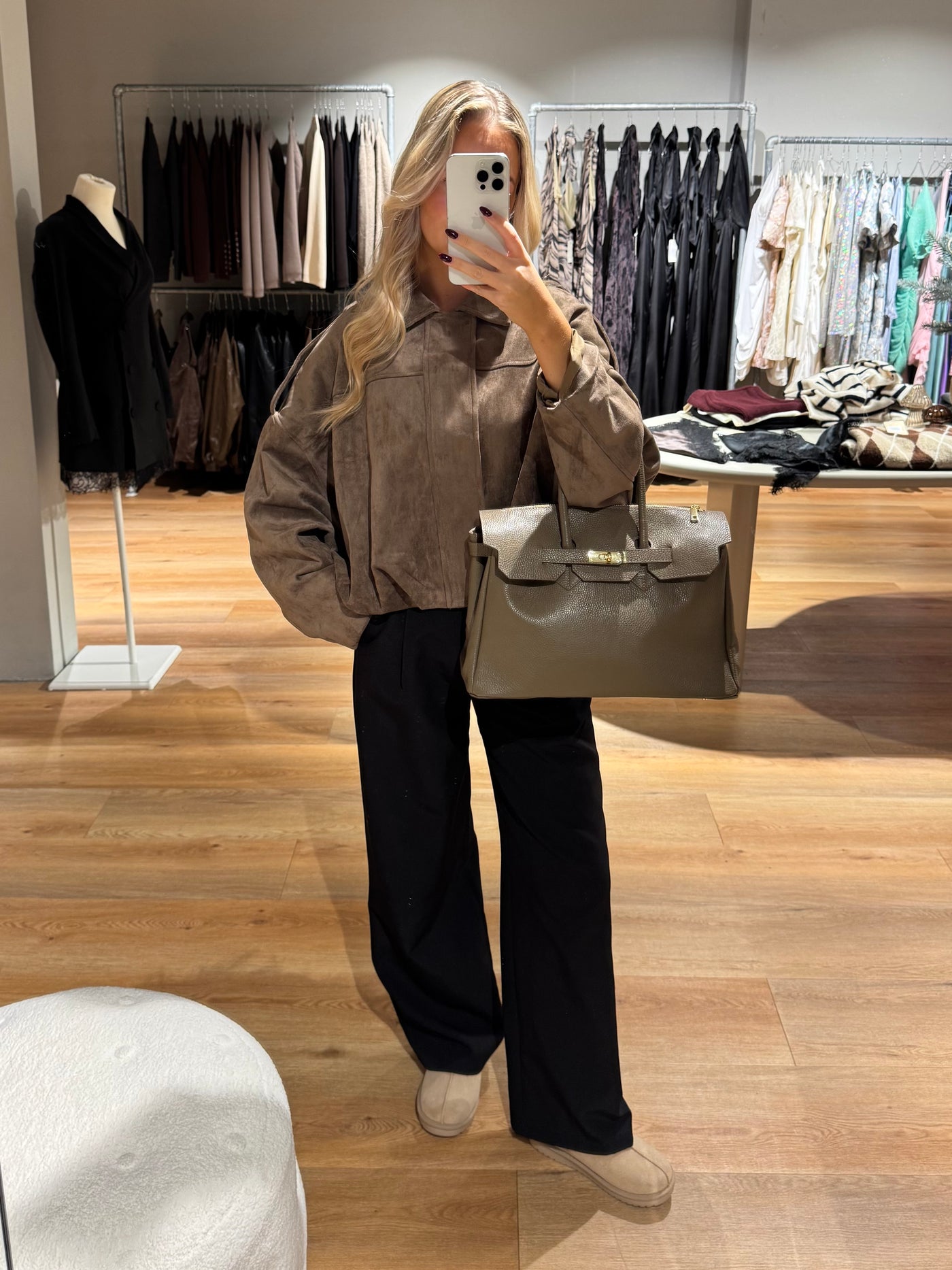 Anna bomberjakke lysebrun