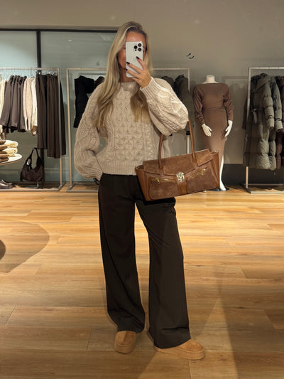 Helena striktrøje creme