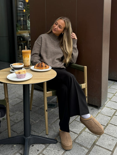 Merle striktrøje brun