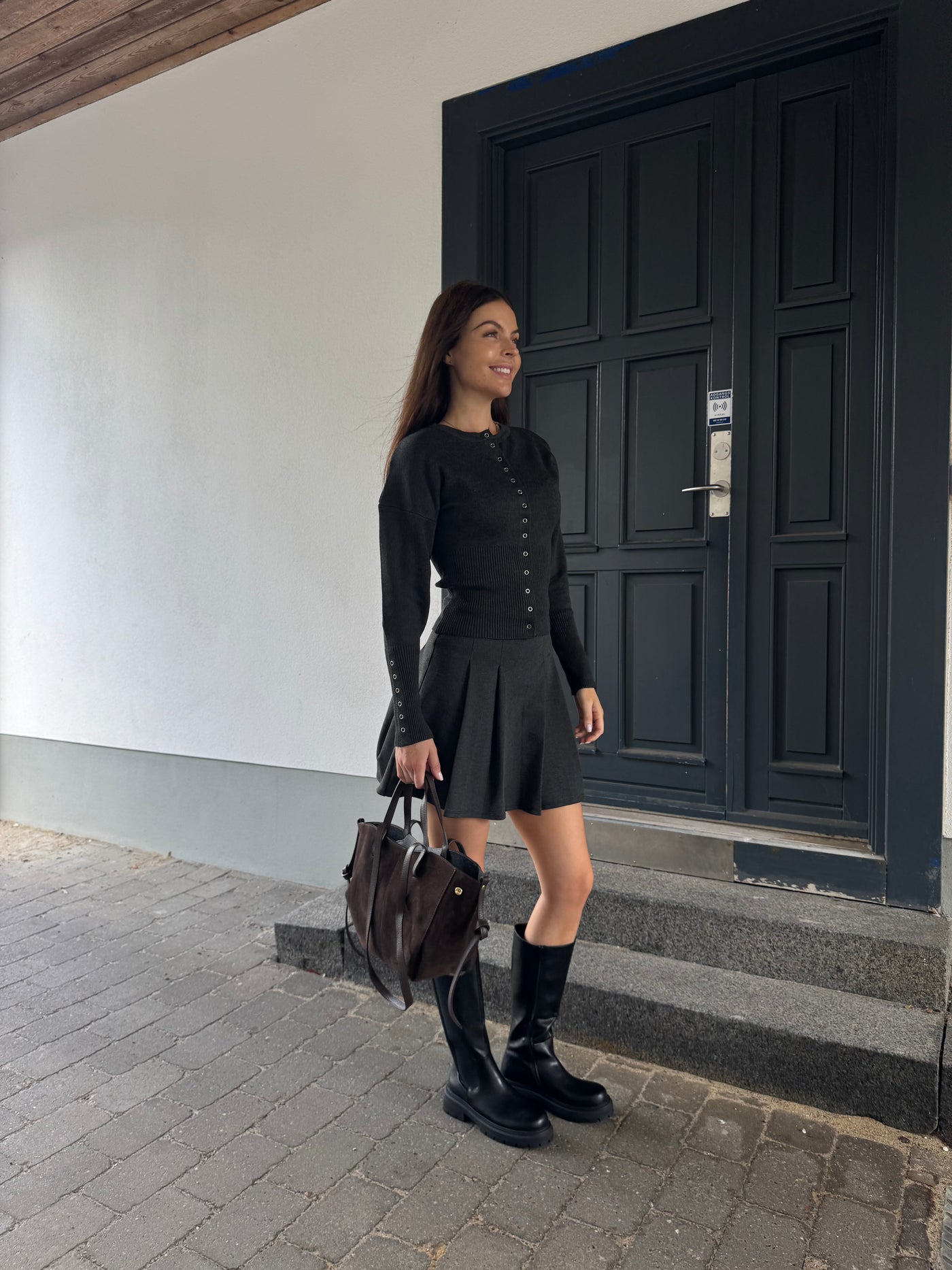 Danielle ruskindstaske mørkebrun