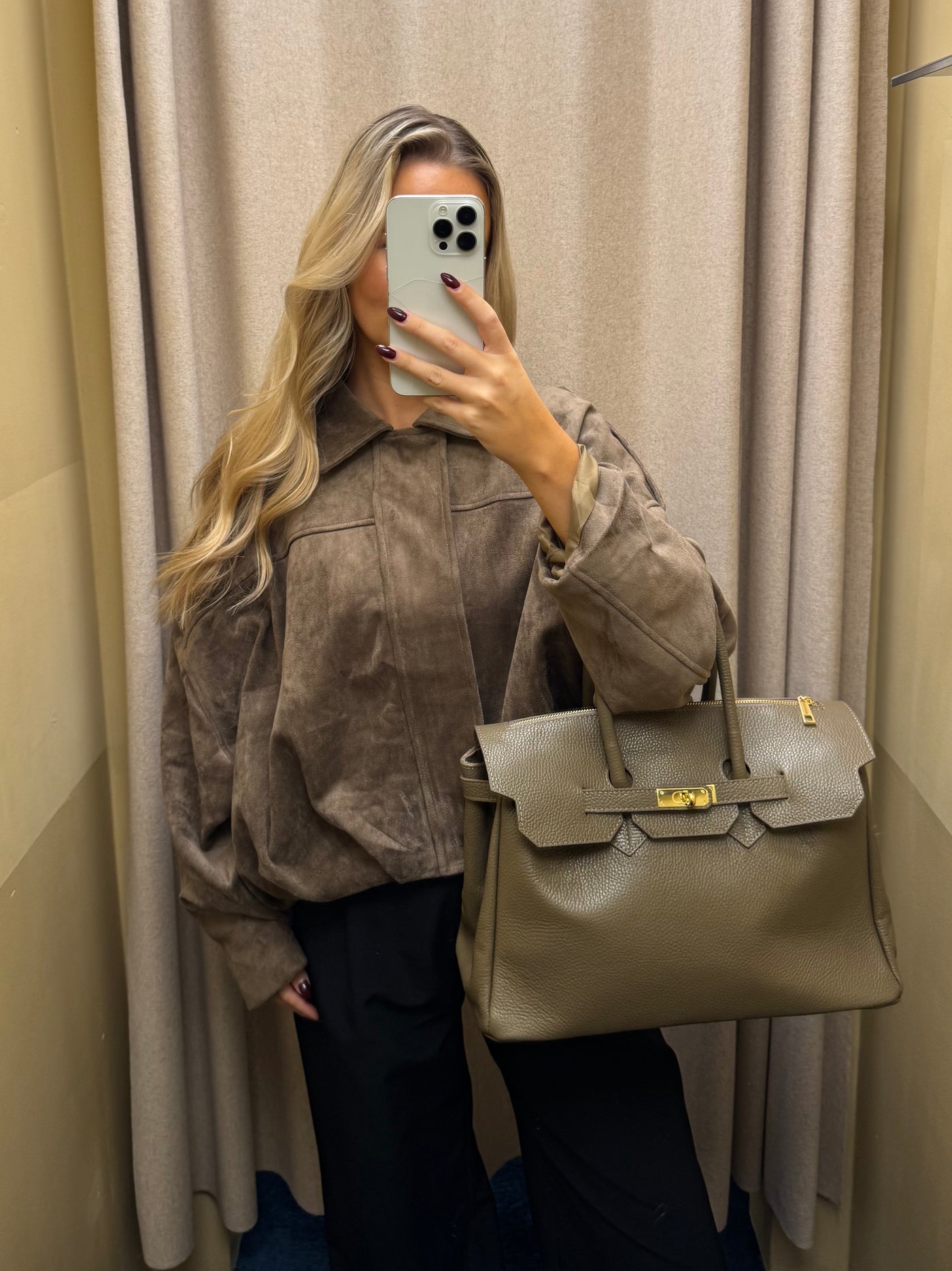 Anna bomberjakke lysebrun